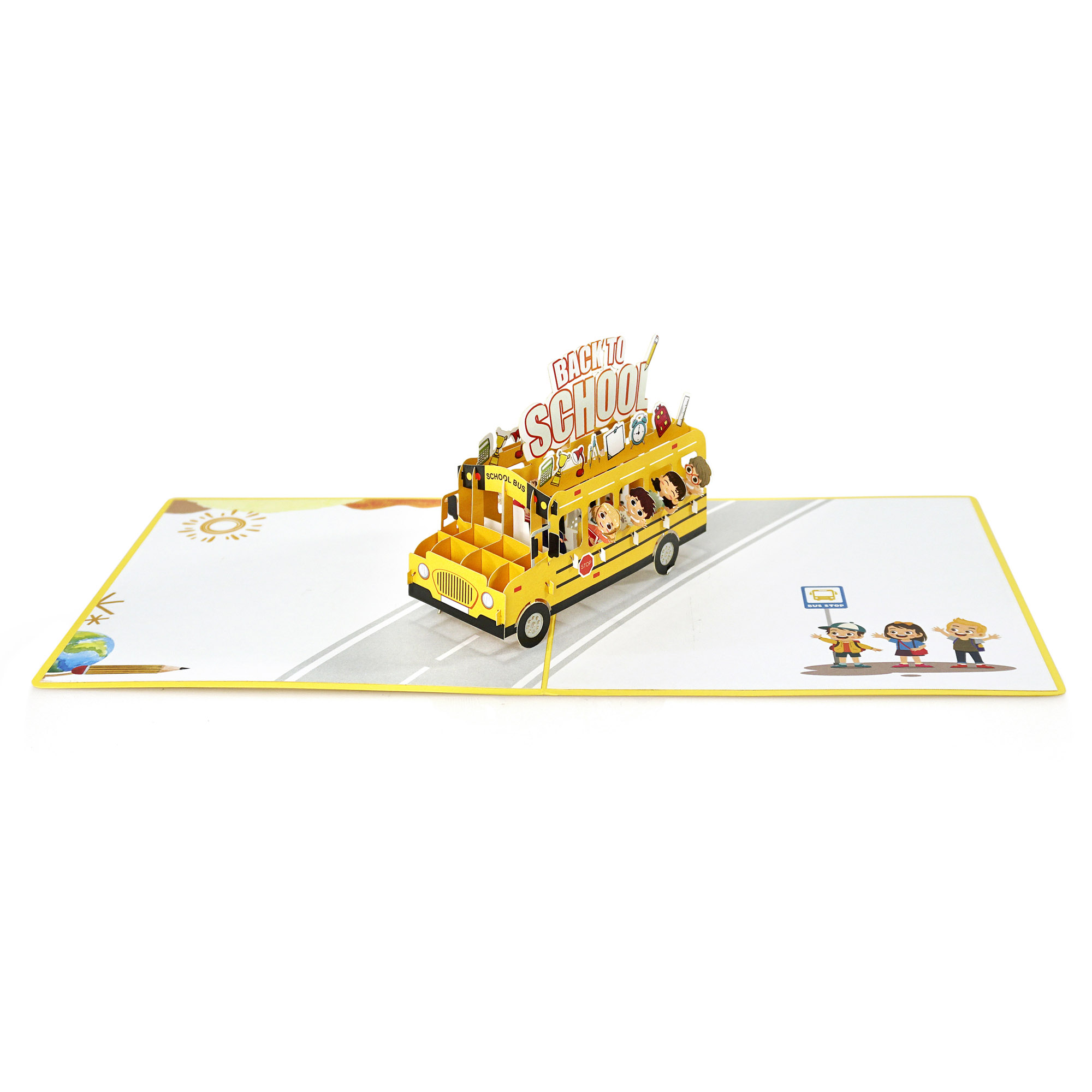 3D Back to School Bus Pop-Up Card - Image 7
