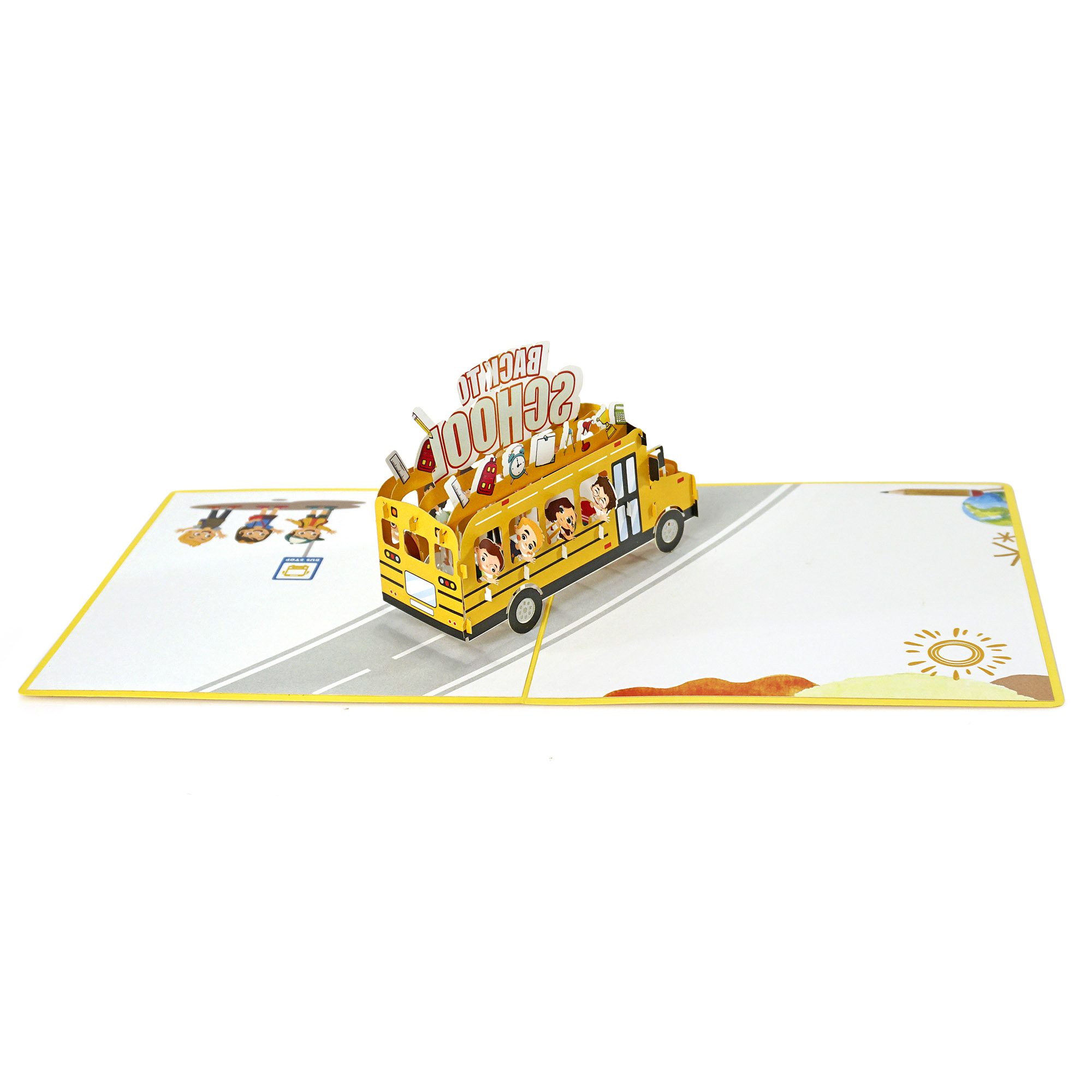 3D Back to School Bus Pop-Up Card - Image 6