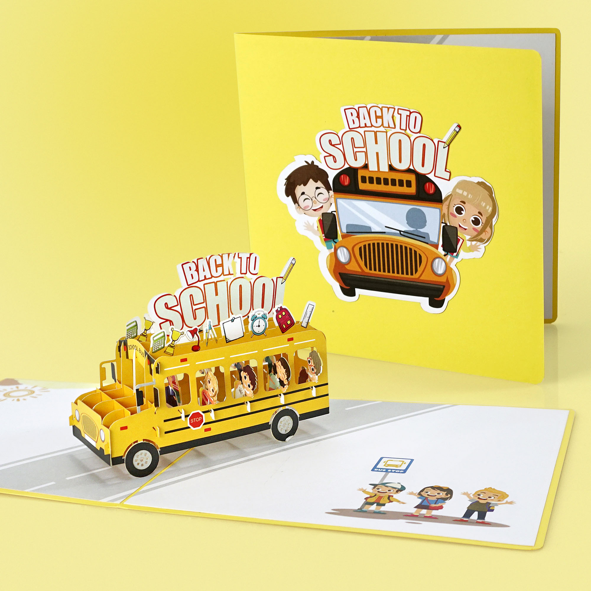 3D Back to School Bus Pop-Up Card - Image 10