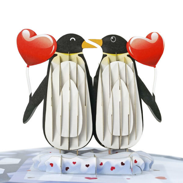 3D Penguin Love Pop-Up Card