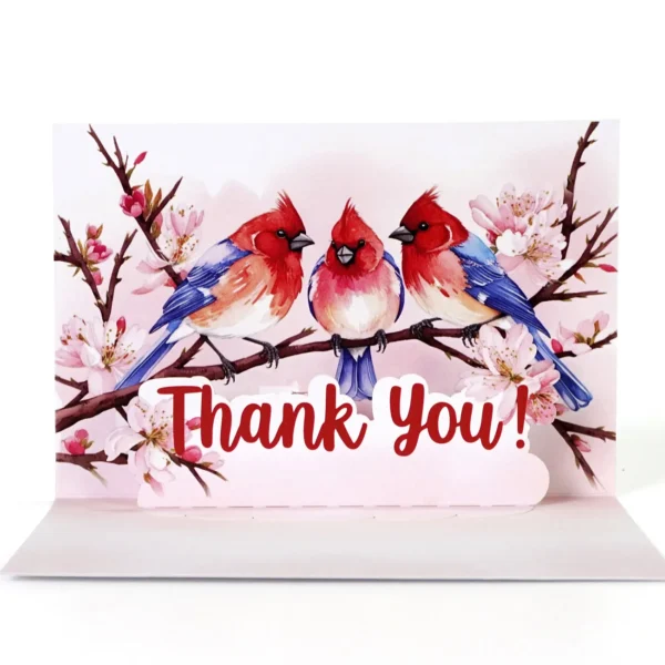 Alternative view of 3D Pop-up Thank you greetings Card for Customers (set)