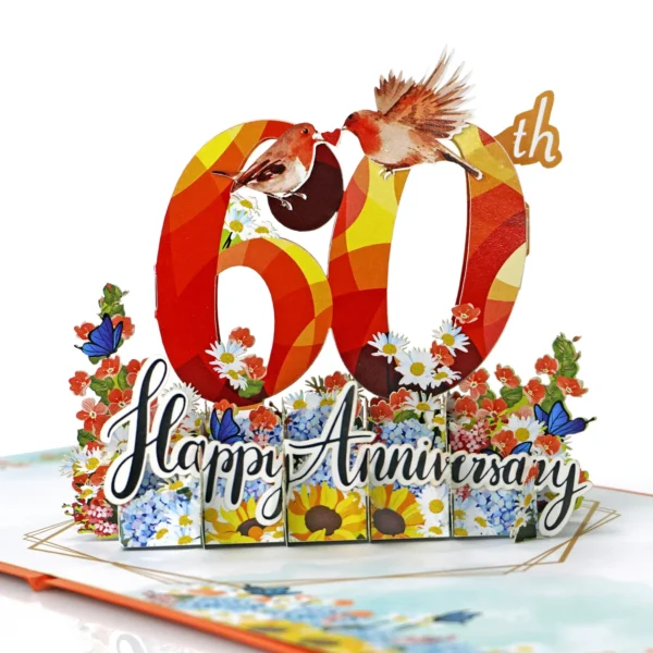 60 Happy Anniversary Greetings 3D Popup Card