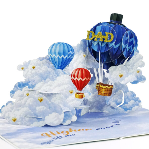 Alternative view of Happy Father's Day with a hot Air 3D Pop-Up greeting Card