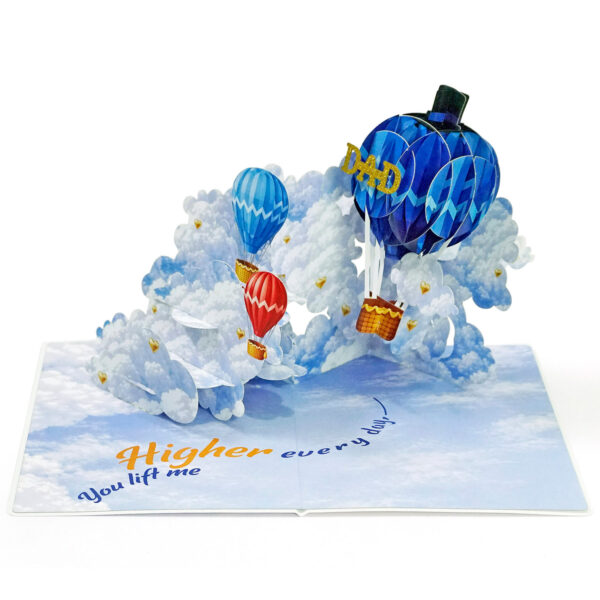 Happy Father's Day with a hot Air 3D Pop-Up greeting Card