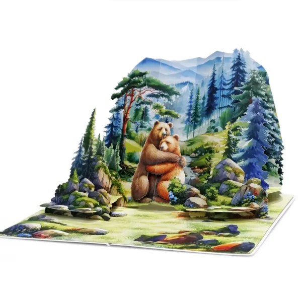 Alternative view of Bear greeting cards 3D pop up Lovely for him or her