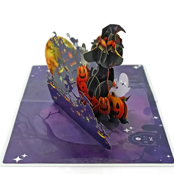 Alternative view of Black Cat Greeting 3D Popup Card To Happy Halloween V2