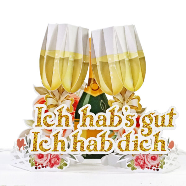 Alternative view of 3D Champagne Celebration Pop-Up Greeting Card