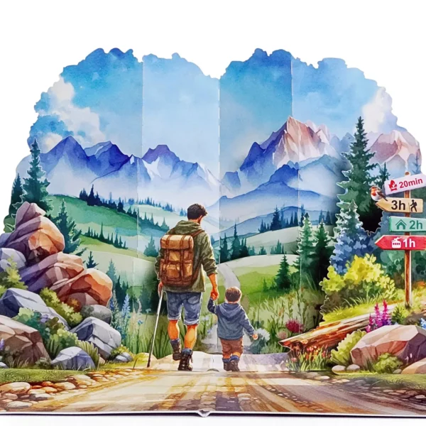 Father-and-Son-3D-greeting-card-walking-together-01