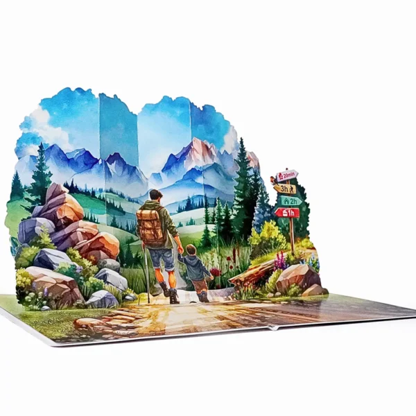 Father-and-Son-3D-greeting-card-walking-together-03