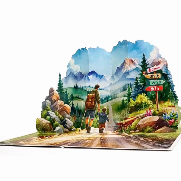 Father-and-Son-3D-greeting-card-walking-together-04