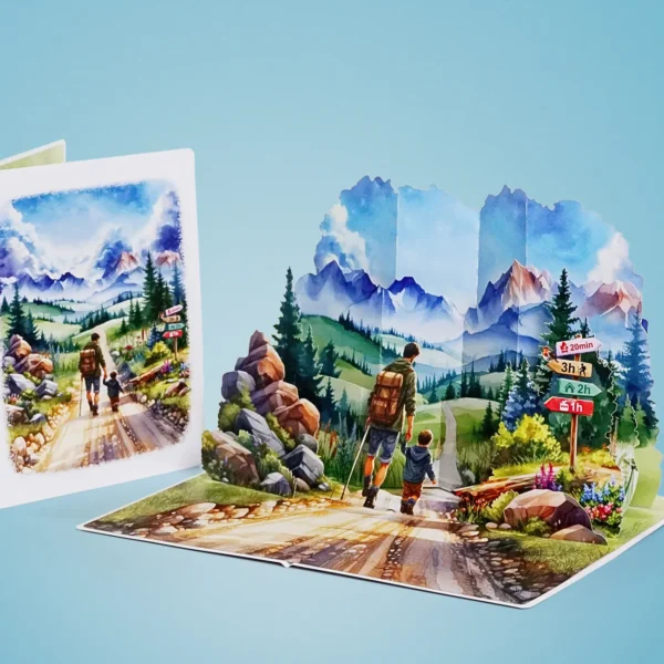 Father-and-Son-3D-greeting-card-walking-together-08