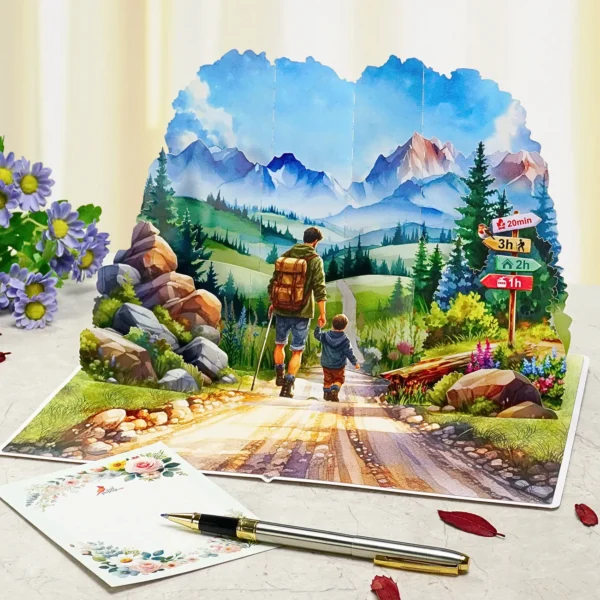 Father-and-Son-3D-greeting-card-walking-together-09