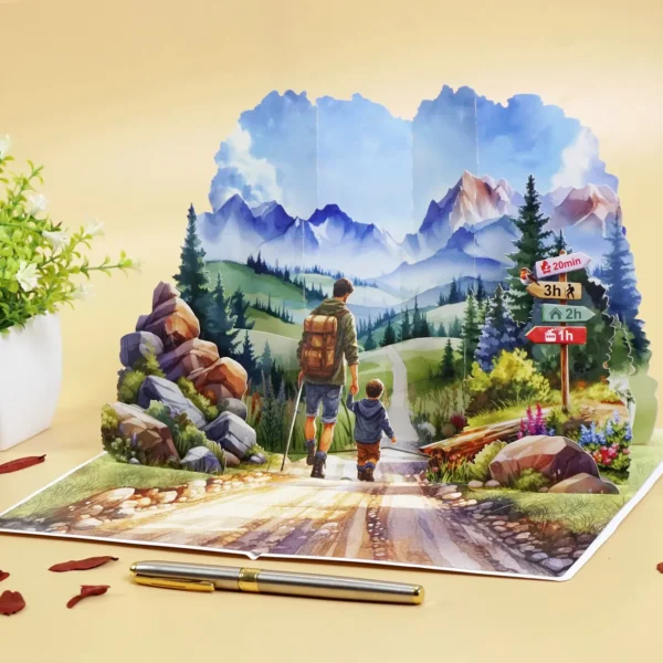 Father-and-Son-3D-greeting-card-walking-together-10