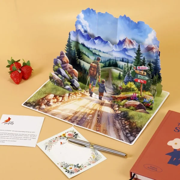 Father-and-Son-3D-greeting-card-walking-together-13