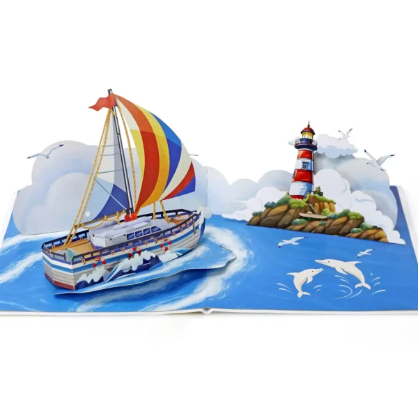 Alternative view of Father's Day Gift Ideas With Sailboat 3D Popup Greeting for Him