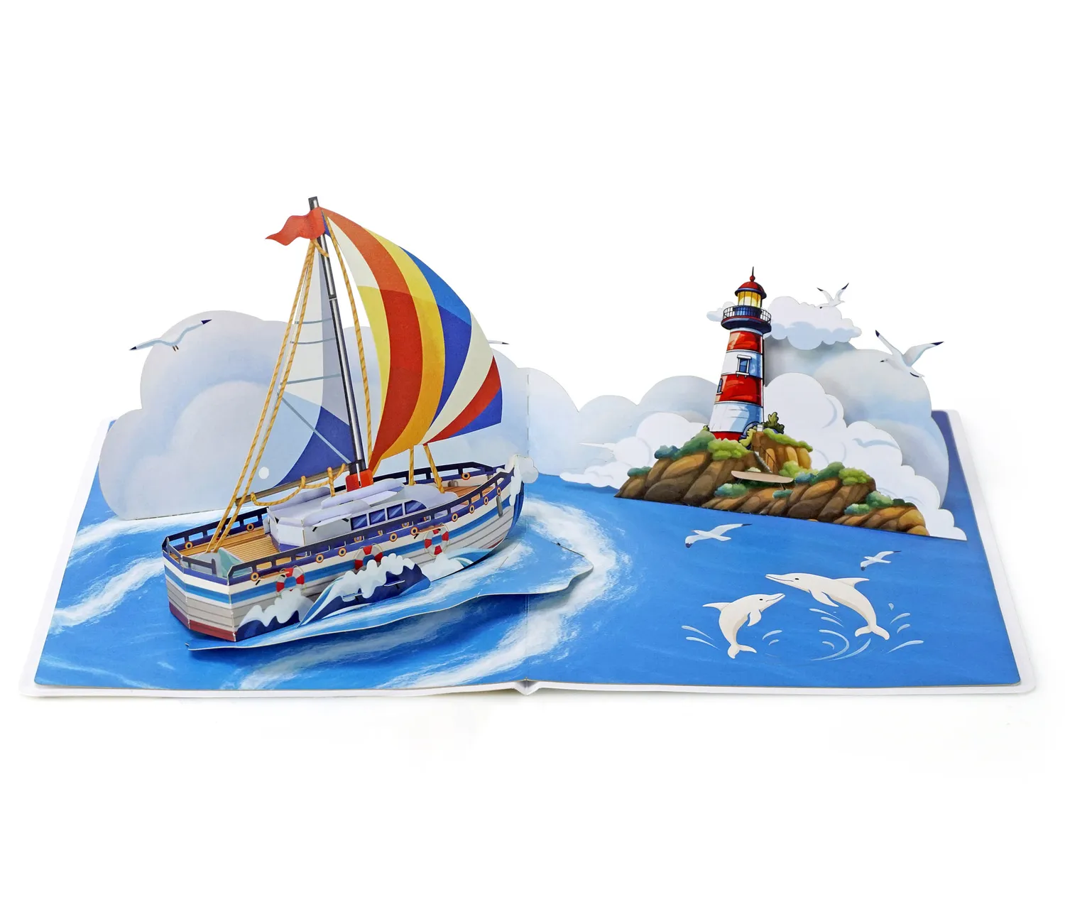 Father's Day Gift Ideas With Sailboat 3D Popup Greeting for Him - Image 2