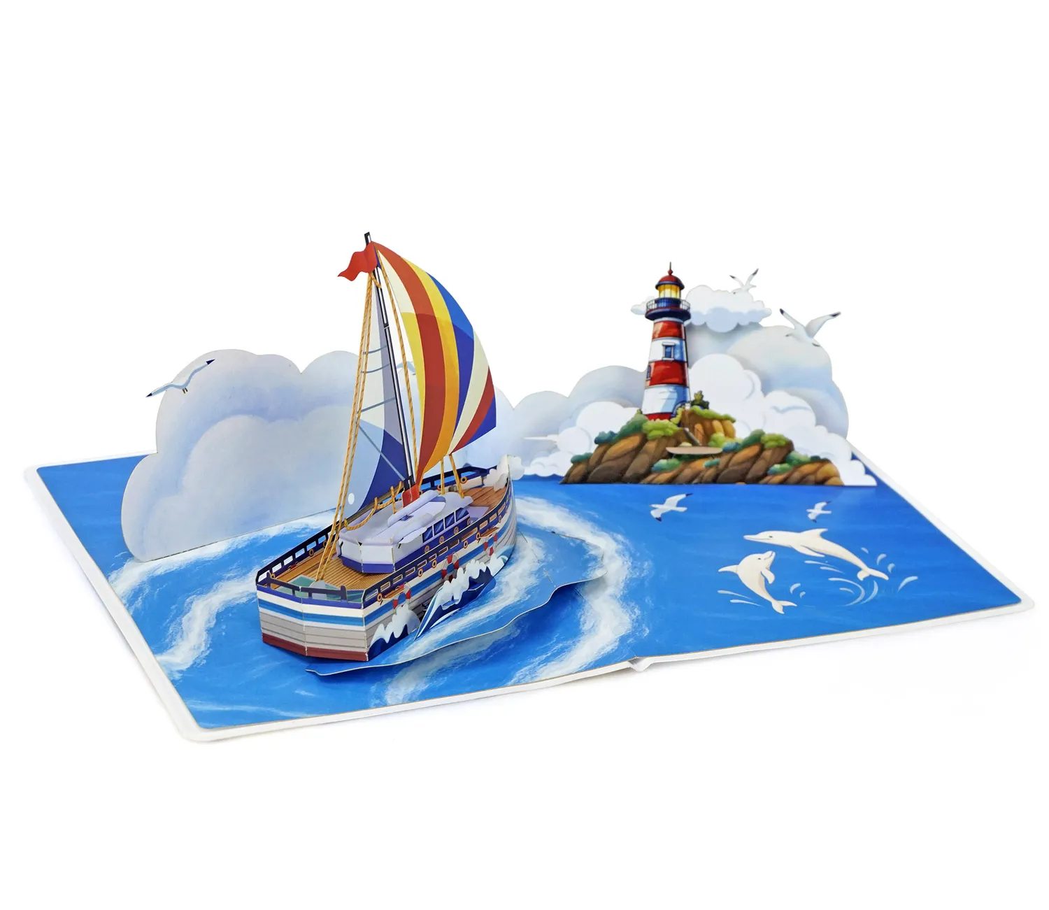 Father's Day Gift Ideas With Sailboat 3D Popup Greeting for Him - Image 5