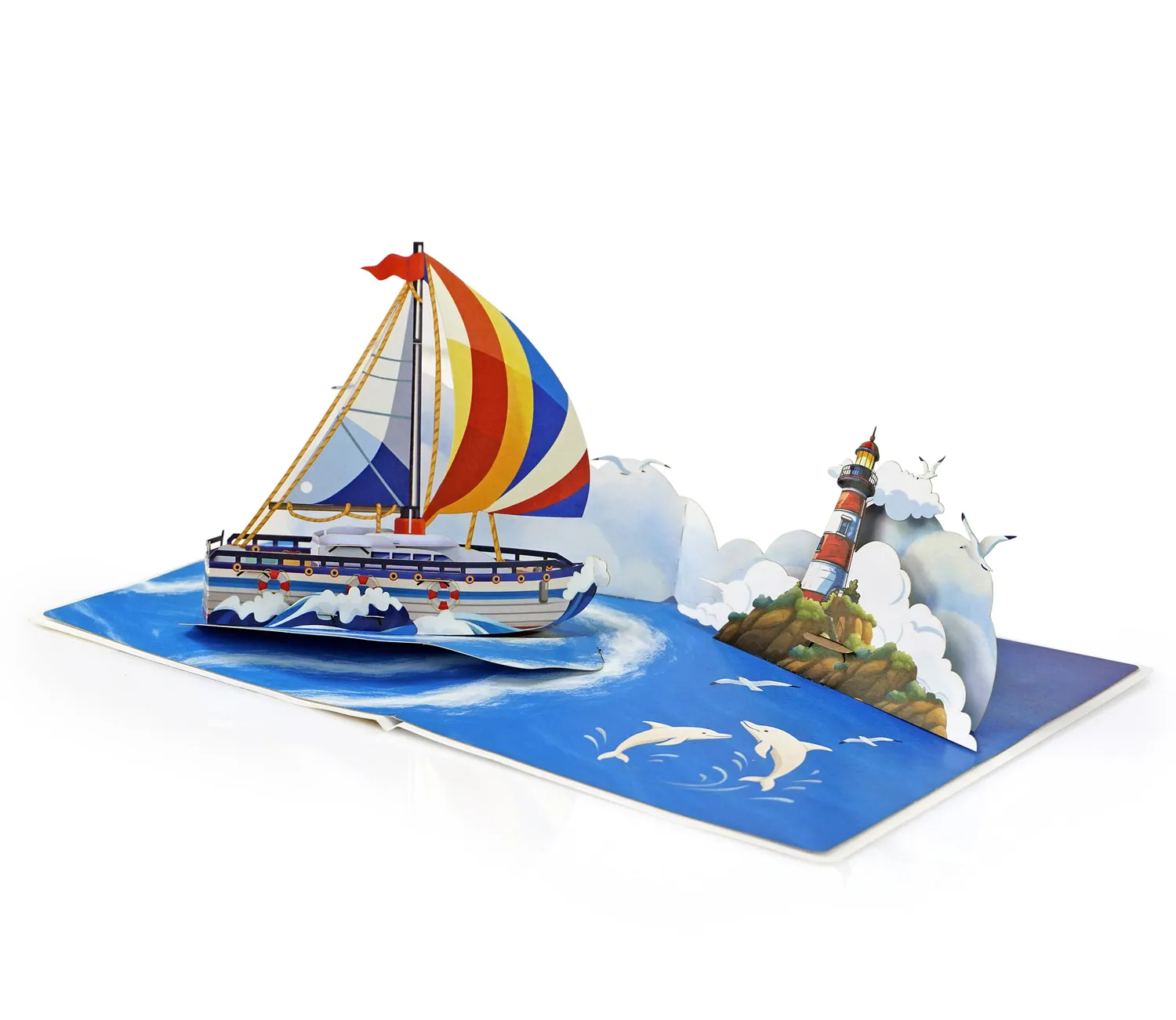 Father's Day Gift Ideas With Sailboat 3D Popup Greeting for Him - Image 4