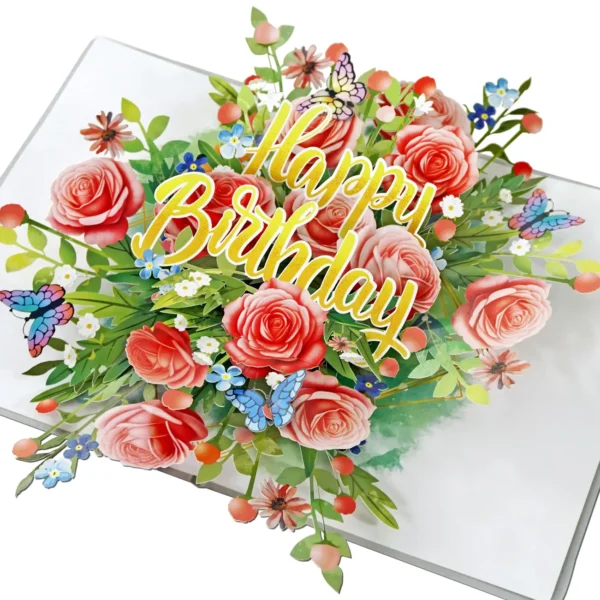 Alternative view of Happy Birthday 3D Pop-up Card Rose