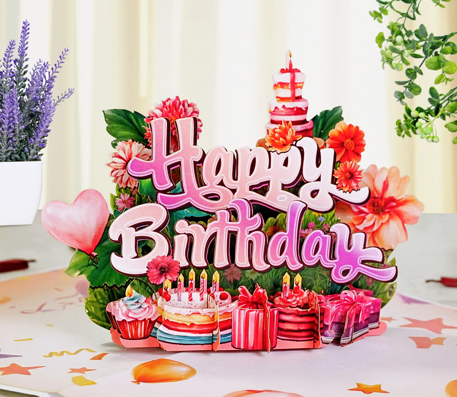 Happy Birthday 3D pop up to anniversary or invite card - Image 6