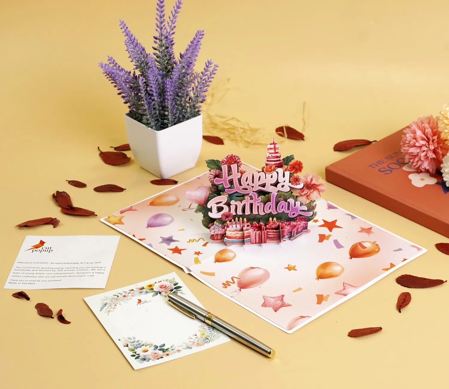 Happy Birthday 3D pop up to anniversary or invite card - Image 10