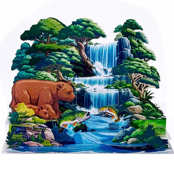 Happy Father's Day with Father and Son Bear 3D Pop up Card