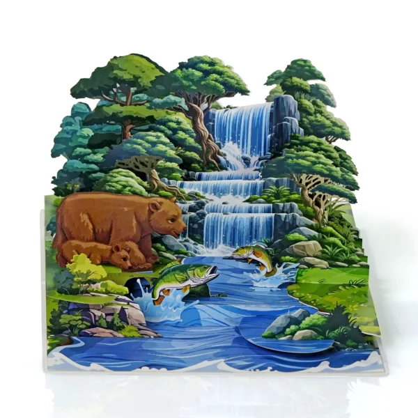 Alternative view of Happy Father's Day with Father and Son Bear 3D Pop up Card