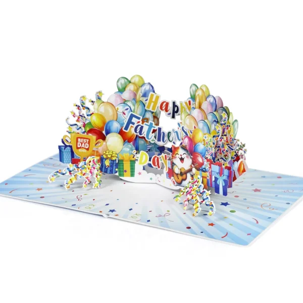 Alternative view of Happy Dather's Day Banner Text 3D Pop up Cards