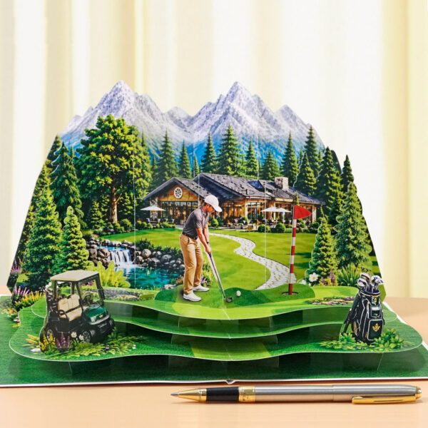 Luxury Golf  3D Pop-Up Card for Him