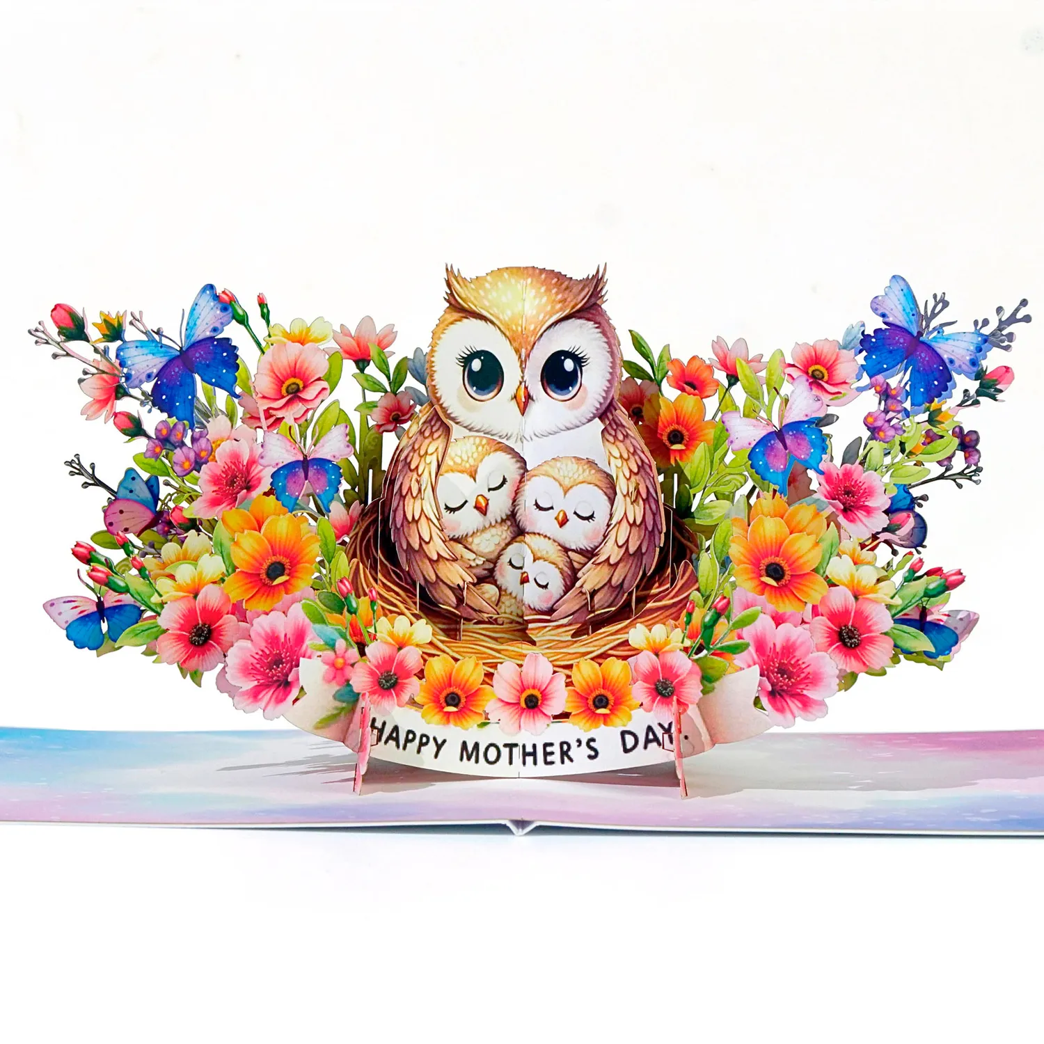 Mother-Day-greeting-card-with-mother-owl-and-her-little-cubs-02