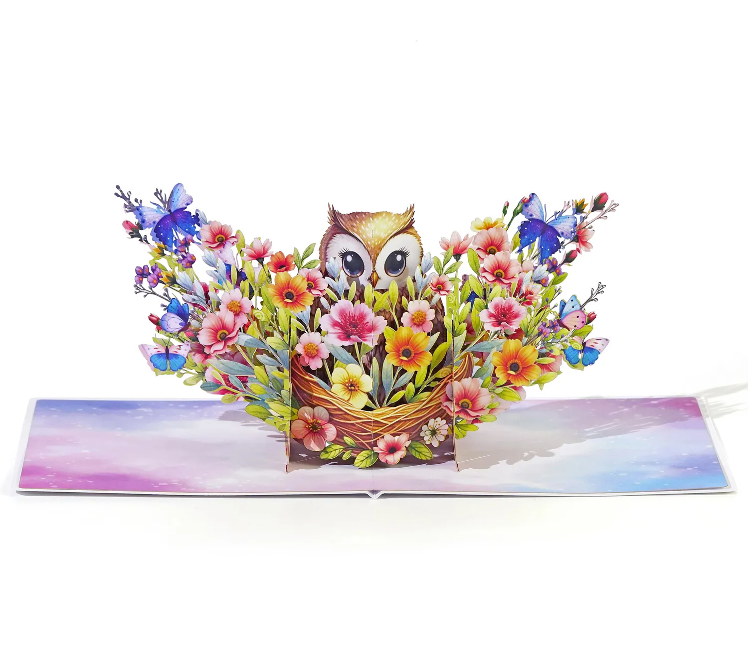 Mother's Day Greeting Card With Mother Owl And Her Little Cubs - Image 4