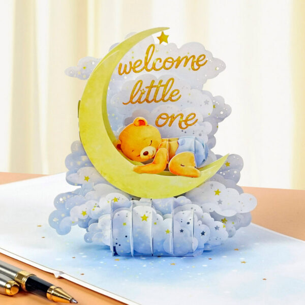 Newborn-3D-Pop-up-Greeting-Card-with-Moon-blue-01