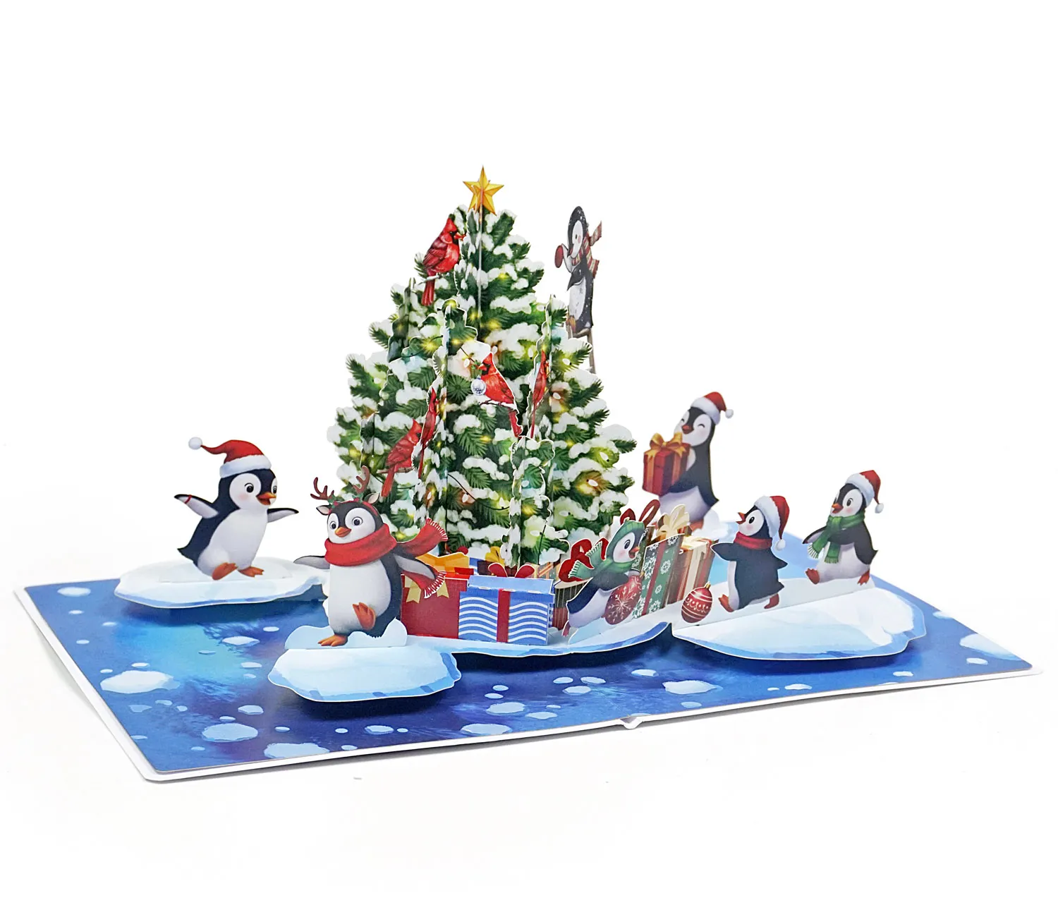 Penguins Decorating the Tree Christmas 3D Pop-Up Cards - Image 6