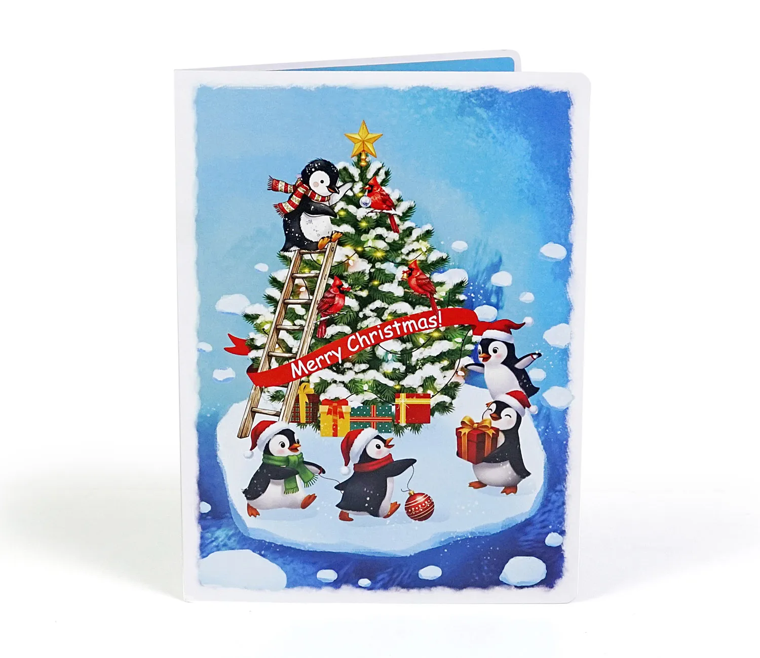 Penguins Decorating the Tree Christmas 3D Pop-Up Cards - Image 9