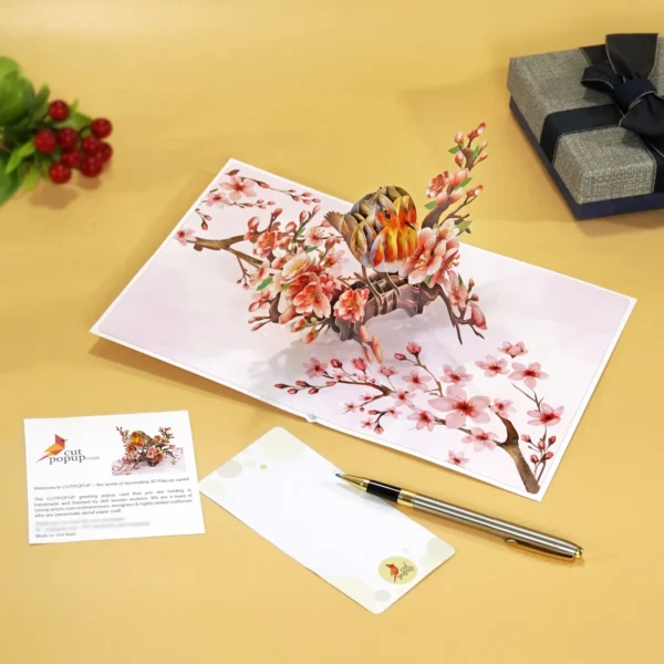 Robin Birthday Greeting 3D Card Pop Up