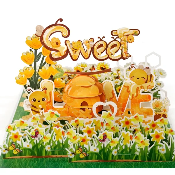 Sweet Love 3D Paper Popup Card Valentine's Day