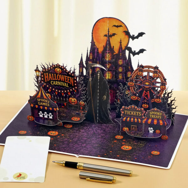 3D Halloween Greeting Card with Envelopes