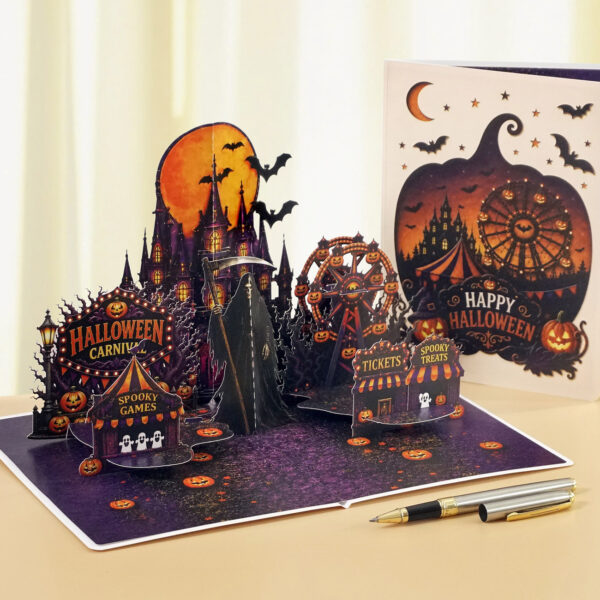3D Halloween Greeting Card with Envelopes