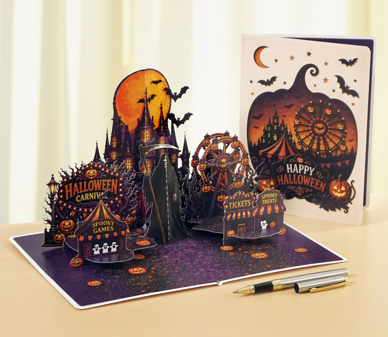3D Halloween Greeting Card with Envelopes