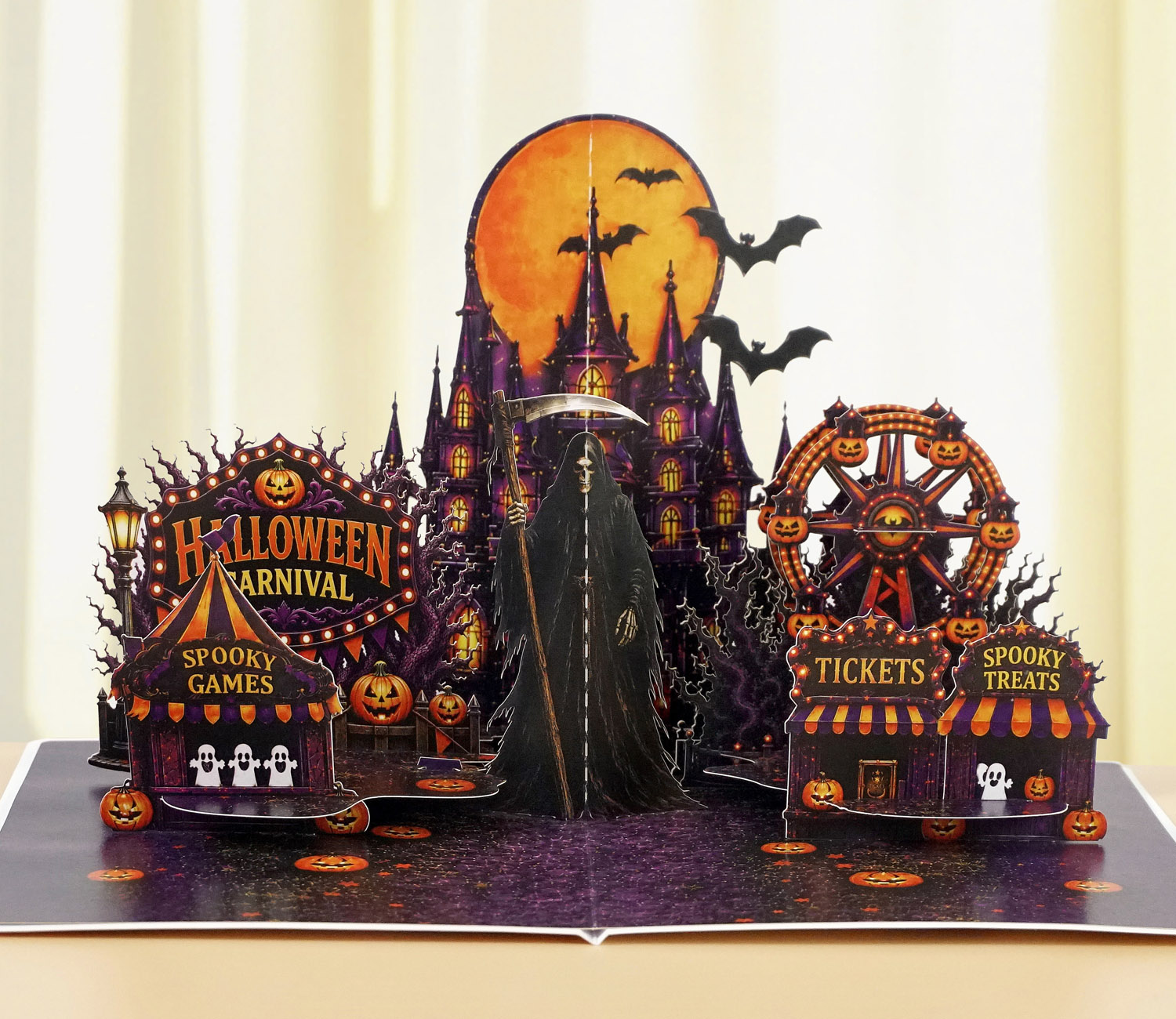 3D Halloween Greeting Card with Envelopes
