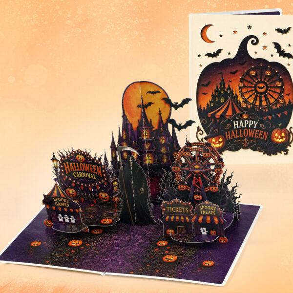 3D Halloween Greeting Card with Envelopes