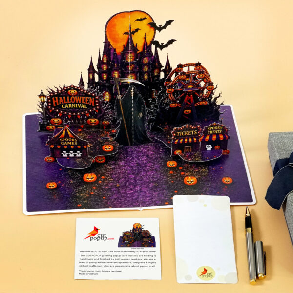 3D Halloween Greeting Card with Envelopes