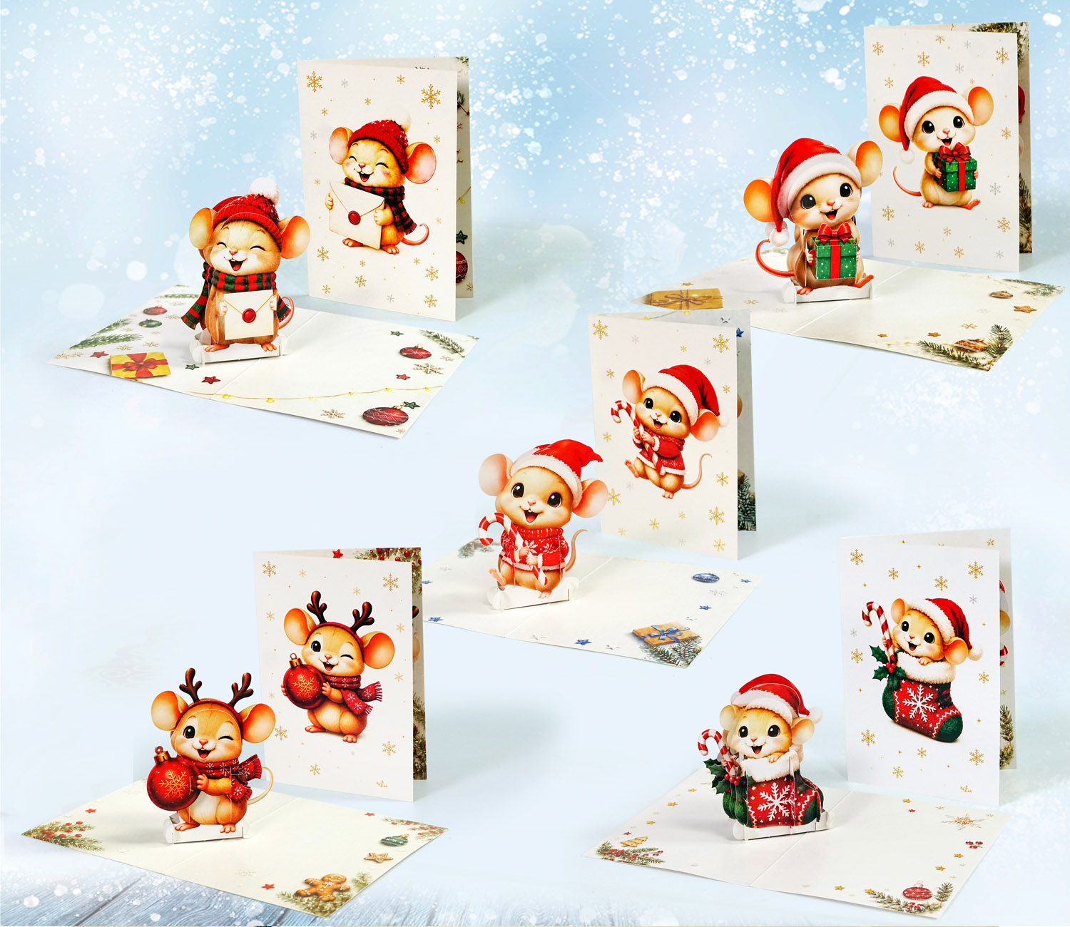 Christmas 3D Pop-Up greeting cards Collection