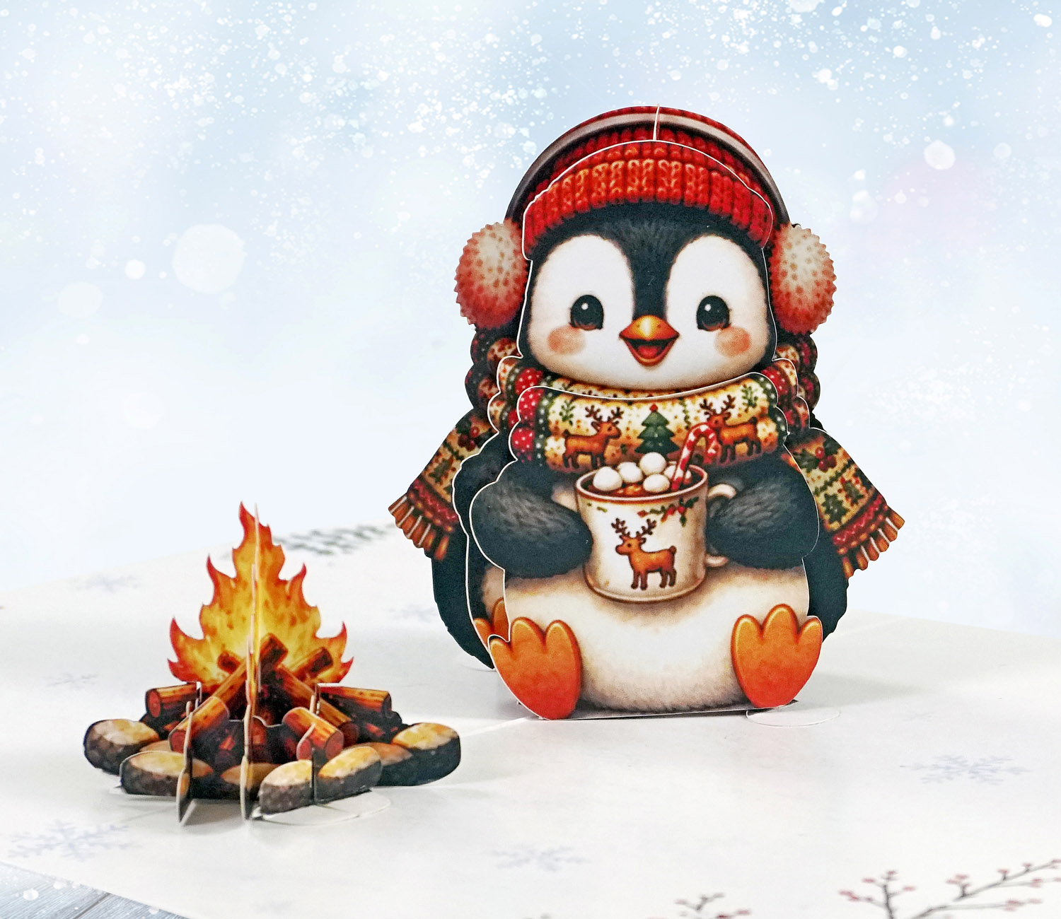 Pack of 4 Penguins Merry Christmas 4