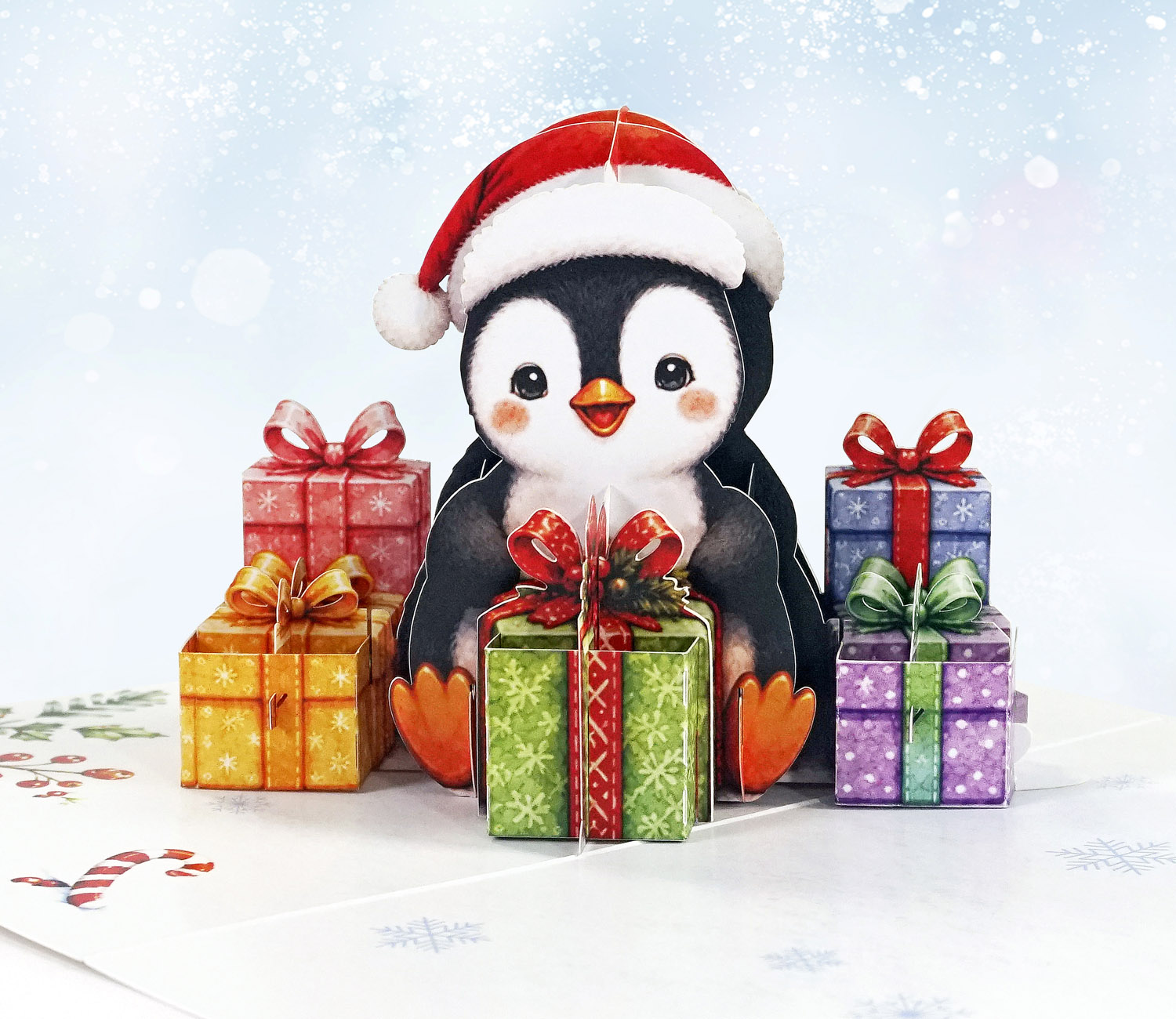 Pack of 4 Penguins Merry Christmas 7
