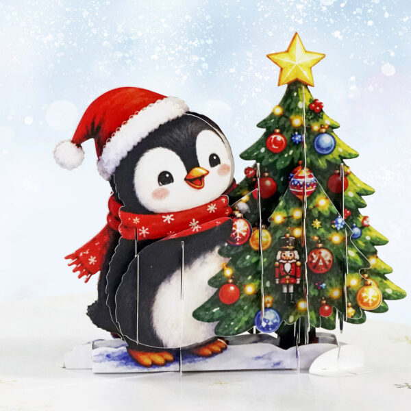 Pack of 4 Penguins Merry Christmas 1