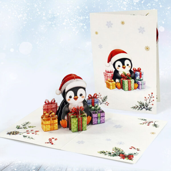 Pack of 4 Penguins Merry Christmas 9