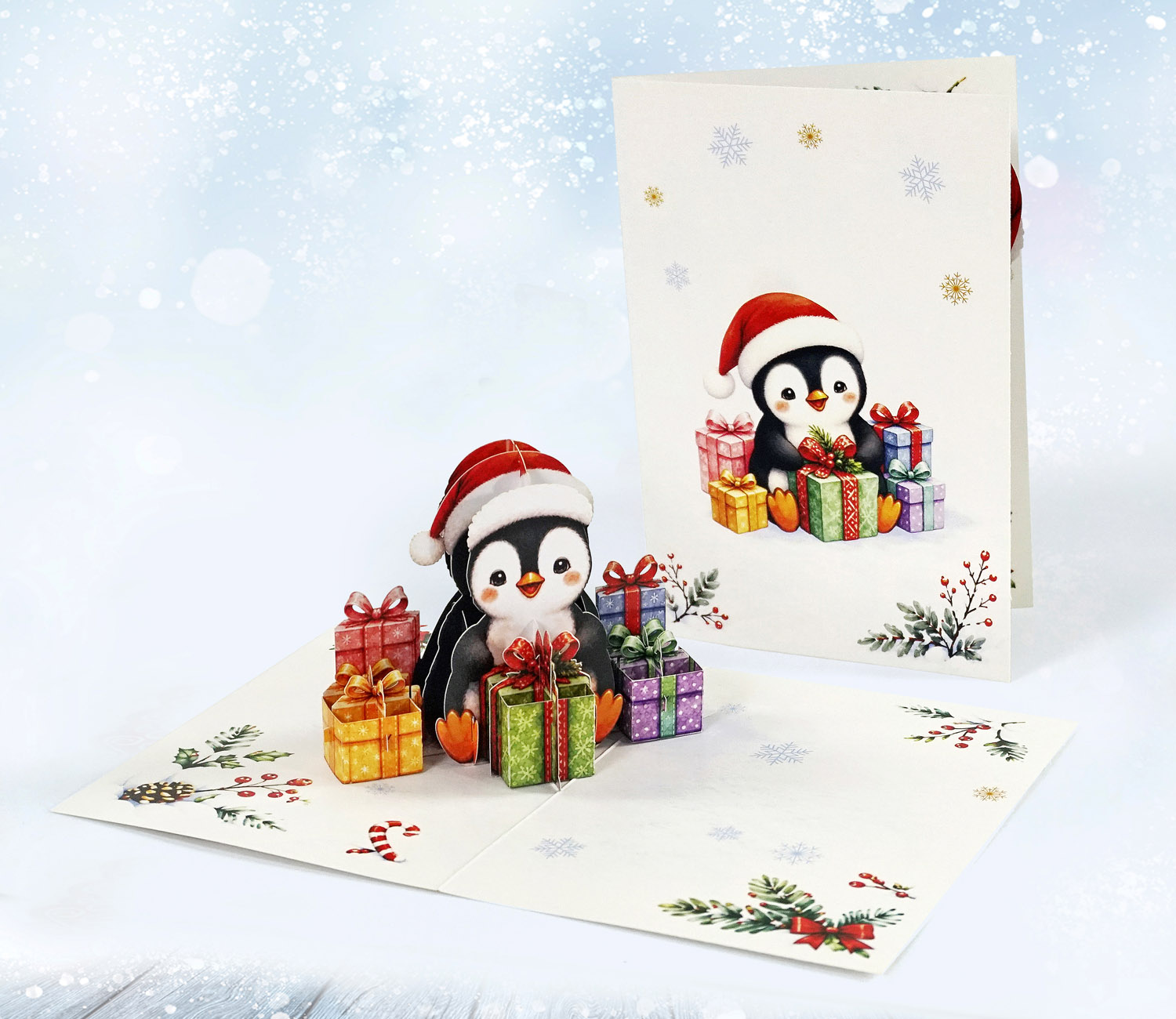 Pack of 4 Penguins Merry Christmas 9