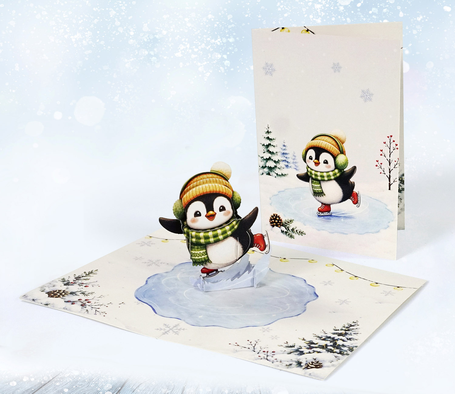 Pack of 4 Penguins Merry Christmas 3D Pop up Cards - Image 10