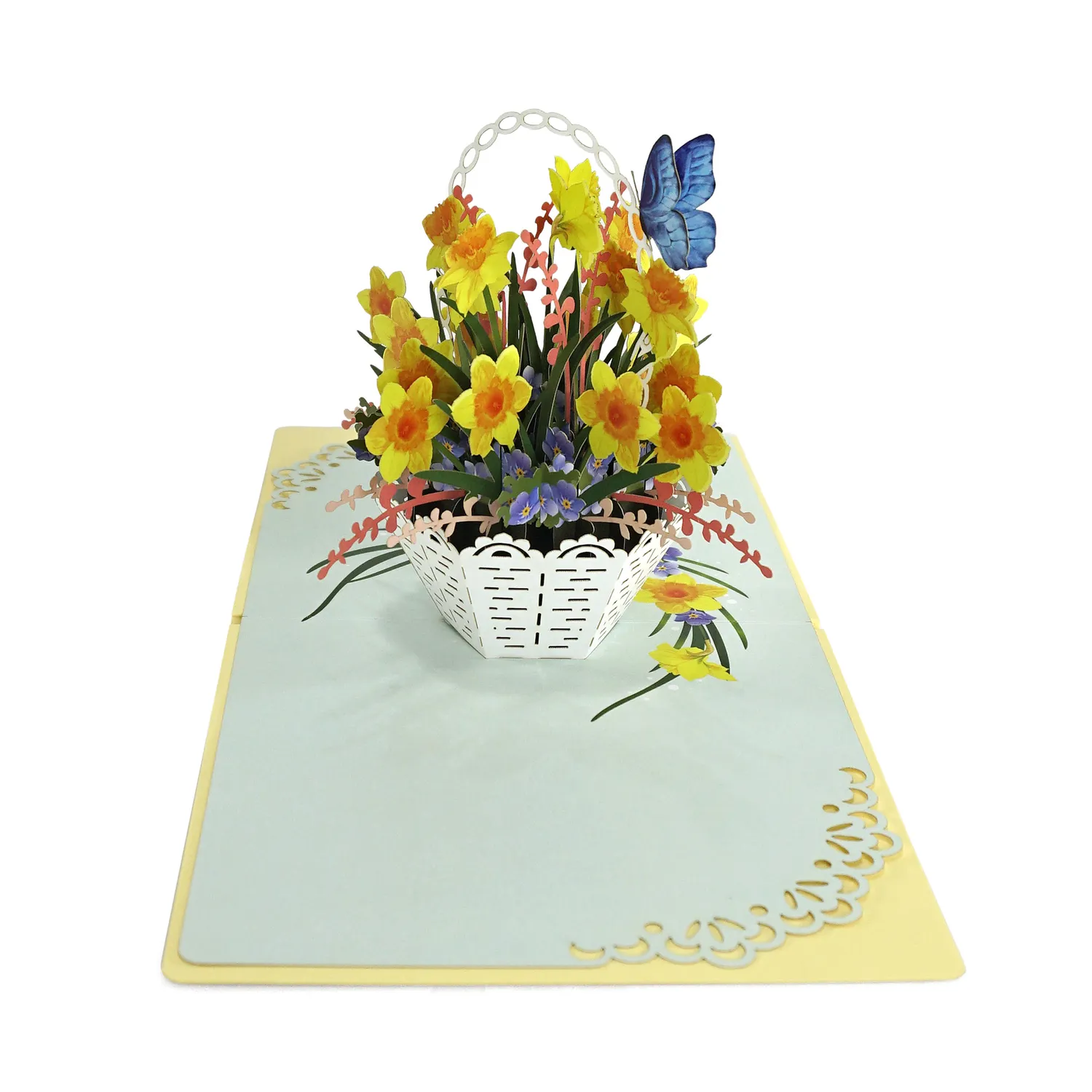 Yellow Daffodils Pop-up 3D Greeting Card - Image 3